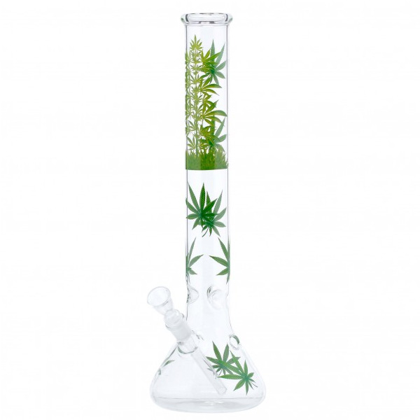 Bong-Cristal-Ice-Green-Leaves-45-cm.jpg Bong in cristallo Ice Green Leaves da 45 cm. - immagine 1