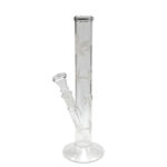Bong in cristallo con foglia intagliata, 26 cm.