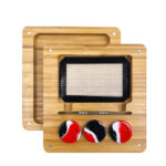 Scatola in bambù 19x18x4 cm. Kit magnetico per fumare dab