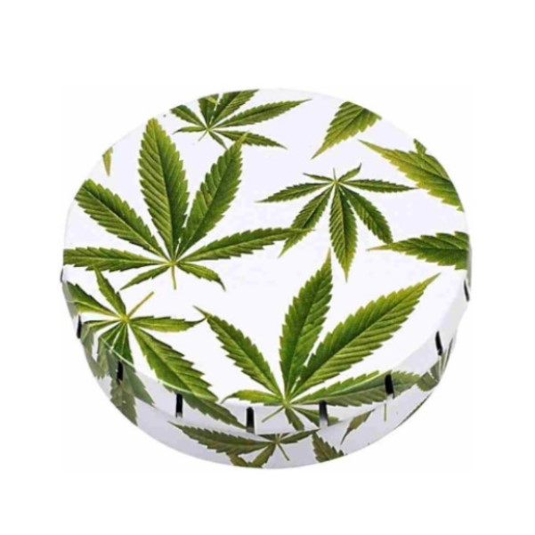 Caja-Click-Clack-Marihuana-Leaves-55-mm.jpg Scatola Click Clack con foglie di marijuana, 55 mm. - immagine 1