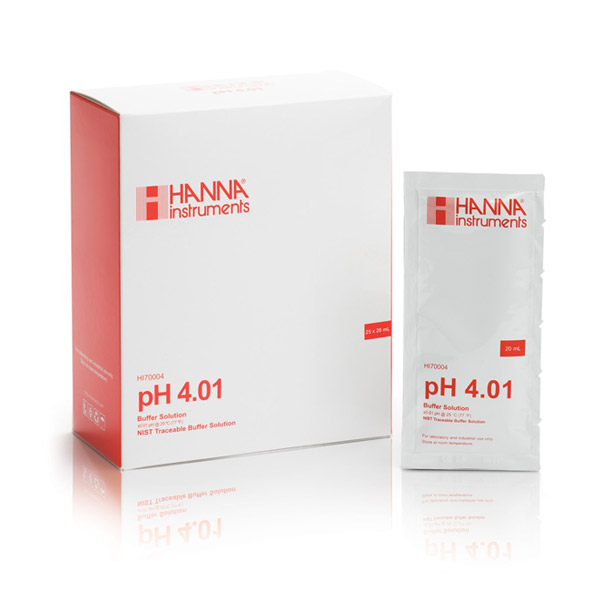 Calibrador-Hanna-Ph4-Sobre-20-ml-x-25-ud.jpg Calibratore Hanna pH 4, circa 20 ml x 25 u - immagine 1