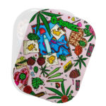 Magnete da frigo con coperchio per vassoio in metallo 18x14 cm. G-Rollz Smoking Roses