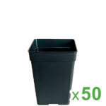 Vaso quadrato nero 11 x 11 x 12 cm. 1,45 lt. - 50 u.
