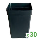 Vaso quadrato nero 23 x 23 x 28 cm. 11 lt - 30 u.