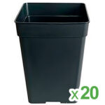 Vaso quadrato nero 27 x 27 x 40 cm. 20 lt - 20 u.