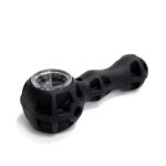 Pipa in silicone con bacinella in vetro nera da 10 cm.