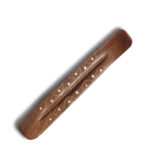 Porta incenso in legno e ottone, 25 cm.