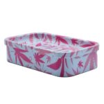 Vassoio in metallo e scatola 12x6 cm. 420 Pink Leaves - immagine 2