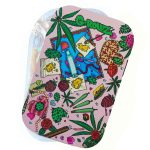 Magnete da frigo con coperchio per vassoio in metallo 27x18 cm. G-Rollz Smoking Roses