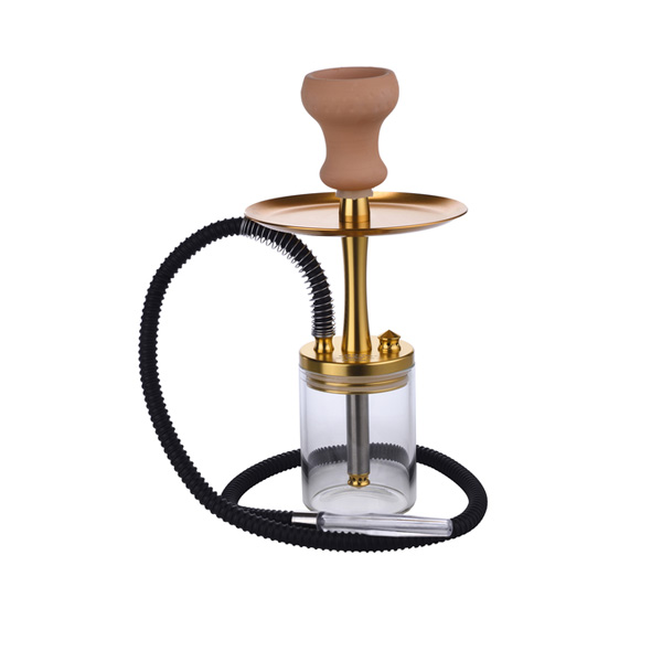 Shisha-Al-Malik-Deroua-Alum-Gold-34-cm.jpg Narghilè Al Malik Deroua Alum Gold 34 cm. - immagine 1