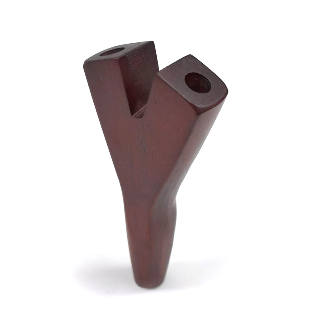 Pipa-Madera-Doble-Tiro-en-V-9-cm.jpg Pipa in legno a doppio tiraggio a V, 9 cm. - immagine 1